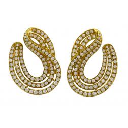 Vintage Diamond 18 karat Yellow Gold Earrings