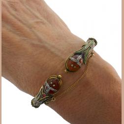 Art Nouveau 14k Gold Scarab Bangle Bracelet Antique