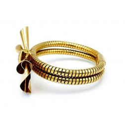 Vintage Italian Yellow Gold Diamond Tubogas Bow Bracelet
