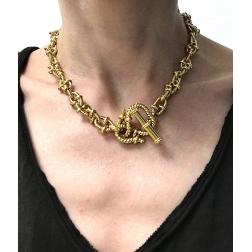 Vesco Italy Yellow Gold Rope Chain Necklace Bracelet Set