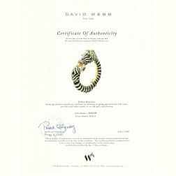 Vintage David Webb 18k Gold Zebra Bangle Bracelet Diamond Emerald Enamel