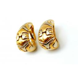 Bulgari Parentesi Yellow Gold Stainless Steel Hoop Earrings