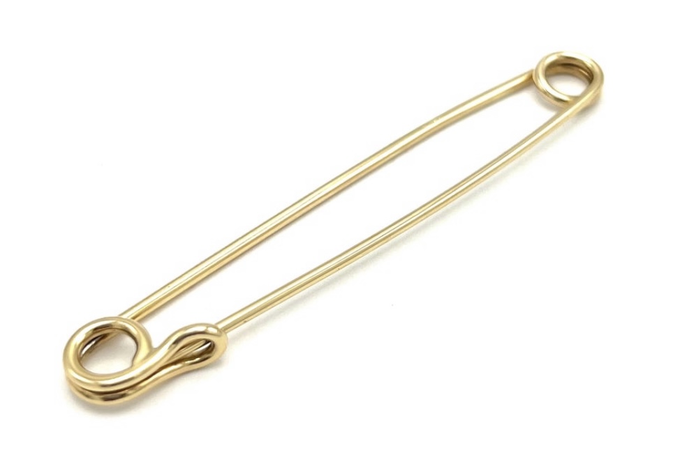 14K Vintage Safety Pin Simple Diaper Pin/Brooch Yellow Gold [CFXR] - Ruby  Lane