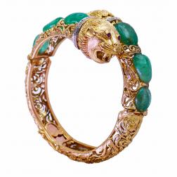 Vintage Zolotas 18k Gold Chimera Bangle Bracelet