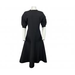 Christian Dior Black Wool Midi Dress, Size 6