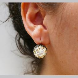 Victorian Diamond Earrings Silver Gold Drop Stud Antique
