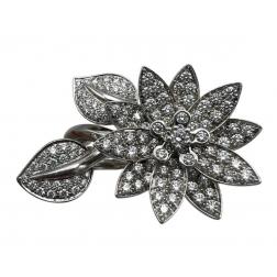 Van Cleef and Arpels White Gold and Diamond Lotus Cocktail Ring