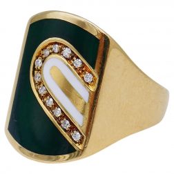 Vintage Cartier Ring Enamel Gold