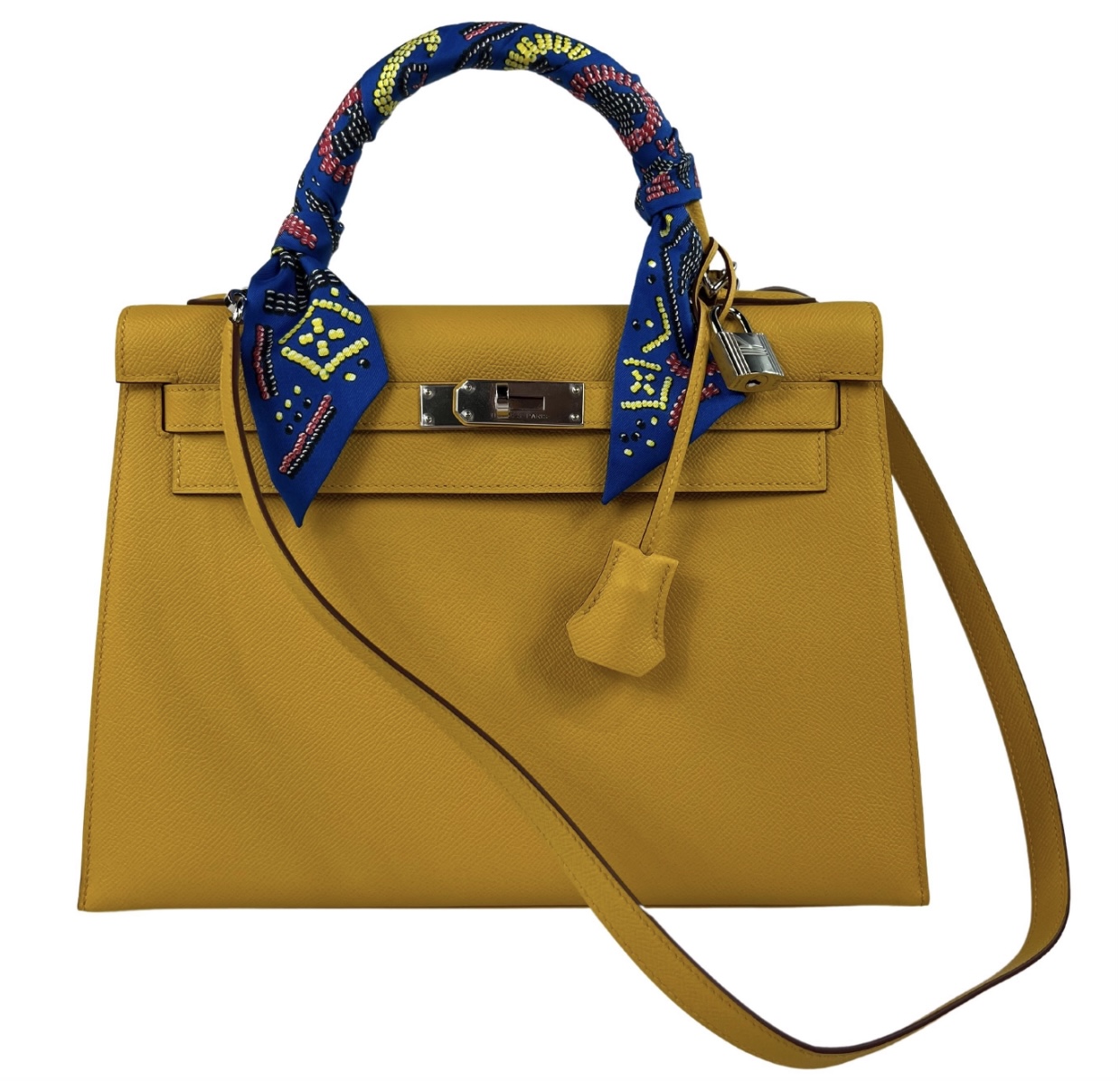 Hermes Kelly Handbag Bleu Paradis Epsom With Gold Hardware 32