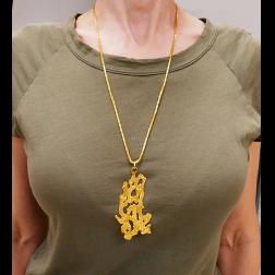 Jean Mahie 22 Karat Yellow Gold Pendant on Chain Necklace