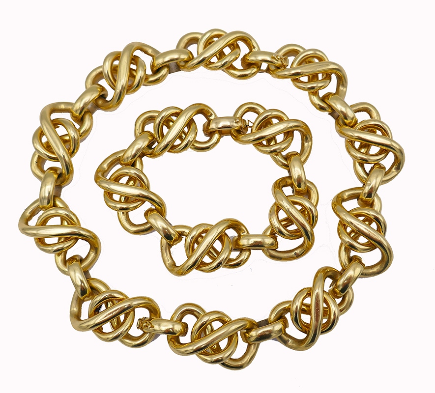antique long gold chain in 18K