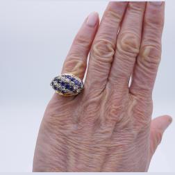 Vintage Boucheron Ring 18k Gold Diamond Sapphire Jewelry