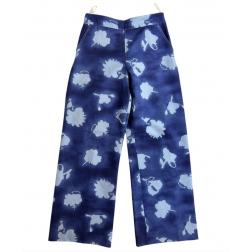 Marni Blue Floral Pants Flared Leg, Size 42