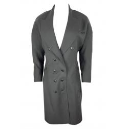 Vintage Alaïa Wool Coat Dark Grey, Size 8