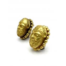 Bulgari Gold Earrings Clip-On 18k Genghis Khan Design