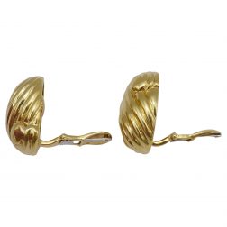David Webb Gold Earrings, Swirl Shell 18k