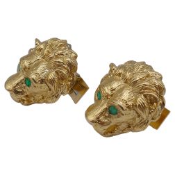 Van Cleef & Arpels Leo Cufflinks 18k Gold Emerald