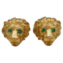 Van Cleef & Arpels Leo Cufflinks 18k Gold Emerald