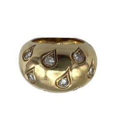 1994 Cartier Diamond & Yellow Gold Dome Ring, 18k