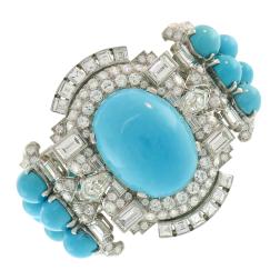 Mauboussin Vintage Bracelet Platinum Persian Turquoise Diamond