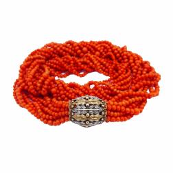 Mario Buccellati Vintage Necklace 18k Gold Coral Bead Strand
