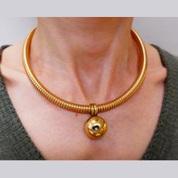 Vintage Chopard Necklace 18k Gold Happy Diamond Tubogas