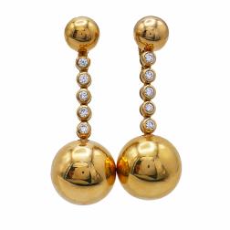 Vintage De Grisogono Earrings Boule 18k Gold Diamond