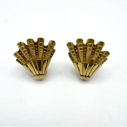David Webb Gold Earrings, Vintage Shell Earrings