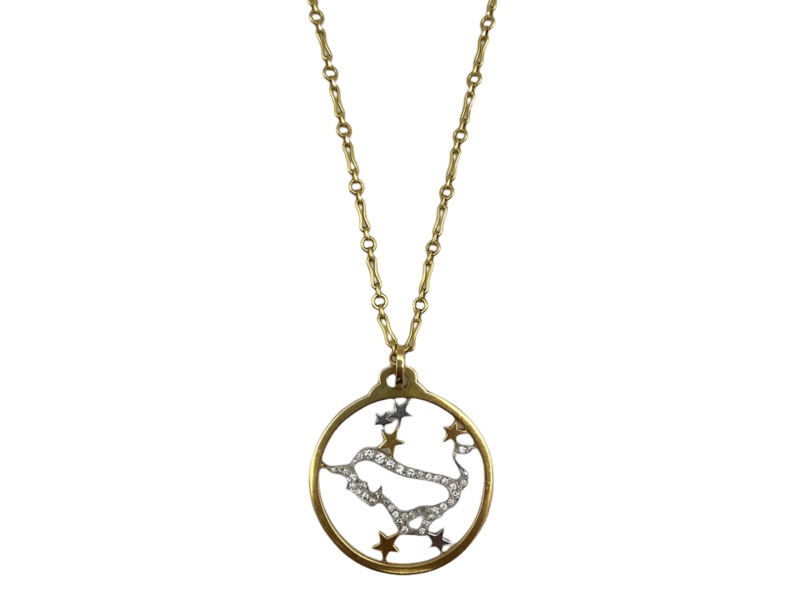 J'ADMIRE 14K Yellow Gold Over Sterling Silver Vintage Taurus Zodiac Sign Pendant  Necklace - 136GXI