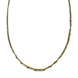 Vintage 14k Gold Chain Necklace, Bar Link