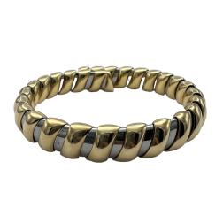 Bulgari Stainless Steel Gold Bangle Bracelet