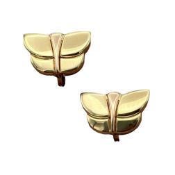 Bulgari Butterfly Earrings Two-Tone Gold