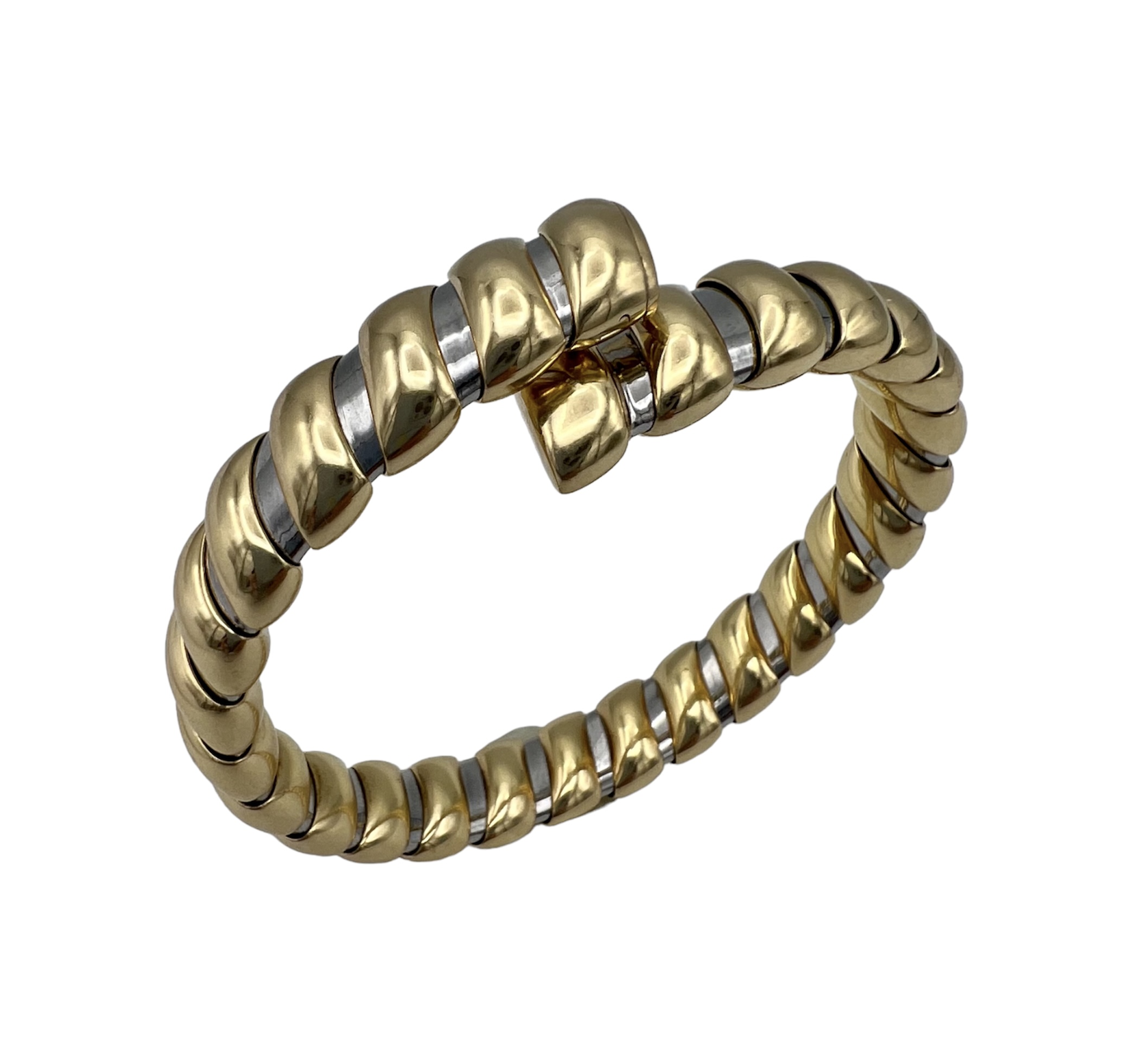 Bulgari Stainless Steel Gold Bangle Bracelet |