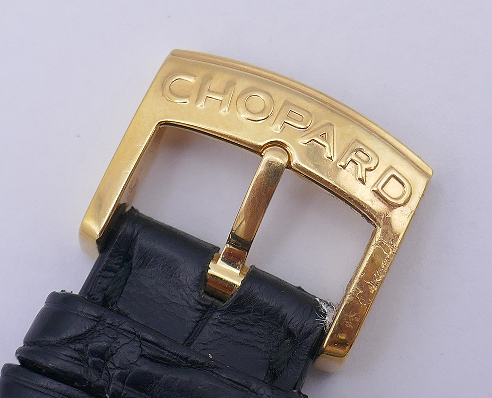 Vintage Chopard Watch L.U.C 18k Gold Leather Strap Estate