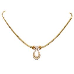 Vintage Cartier Necklace 18k Gold Diamond Pendant French