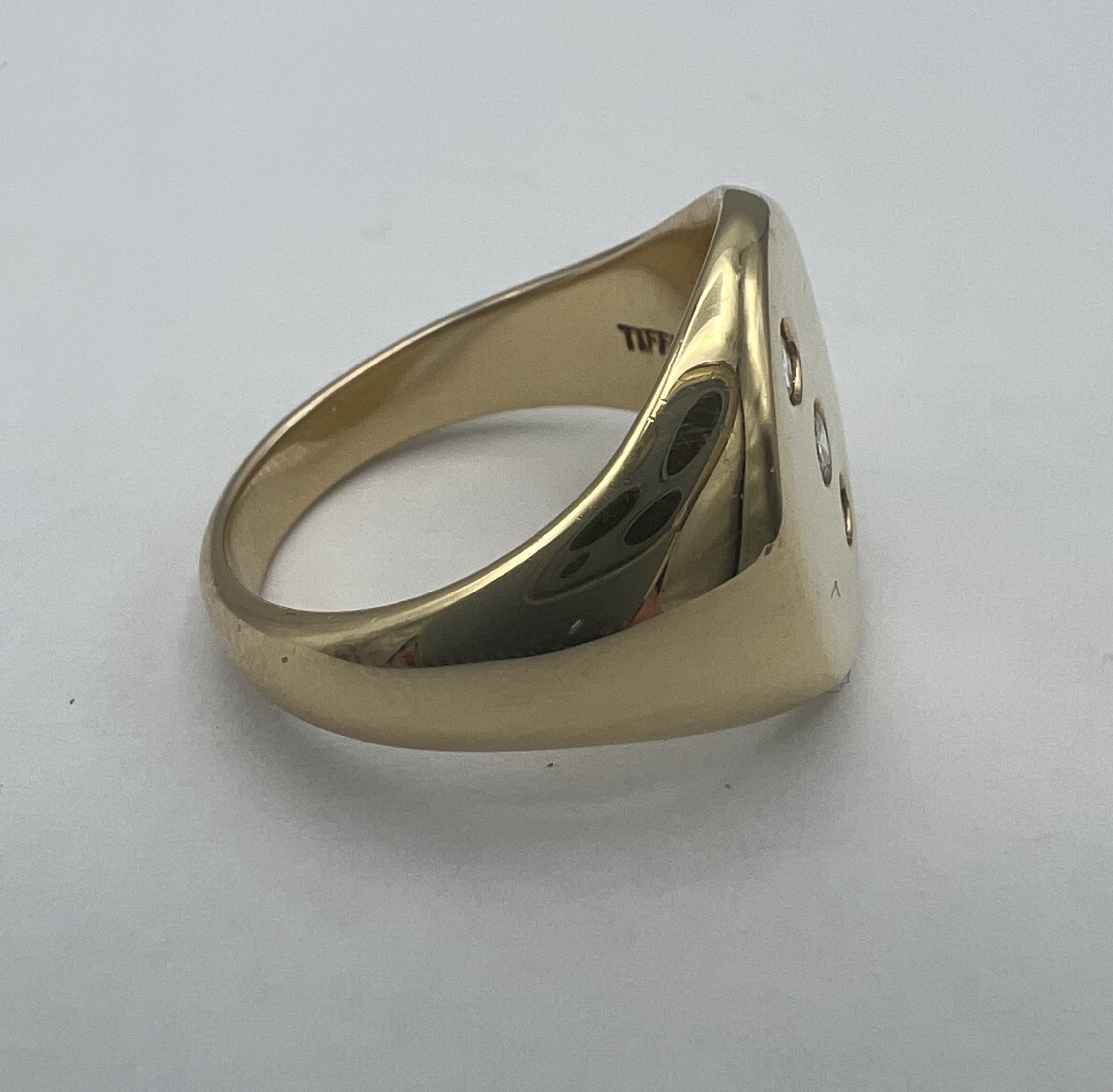 Tiffany & Co. 14K Gold Diamond Dice Ring