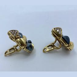 Vintage  Bulgari  Gold  Hematite  Earrings