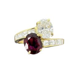 Cartier Vintage Diamond Ruby Ring