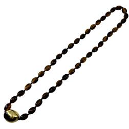 Tiffany & Co. Tiger’s Eye Gold Bead Necklace