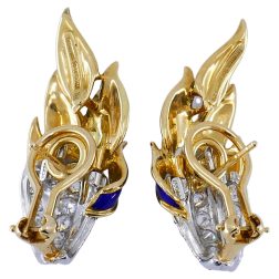 Schlumberger Gold Flame Earrings