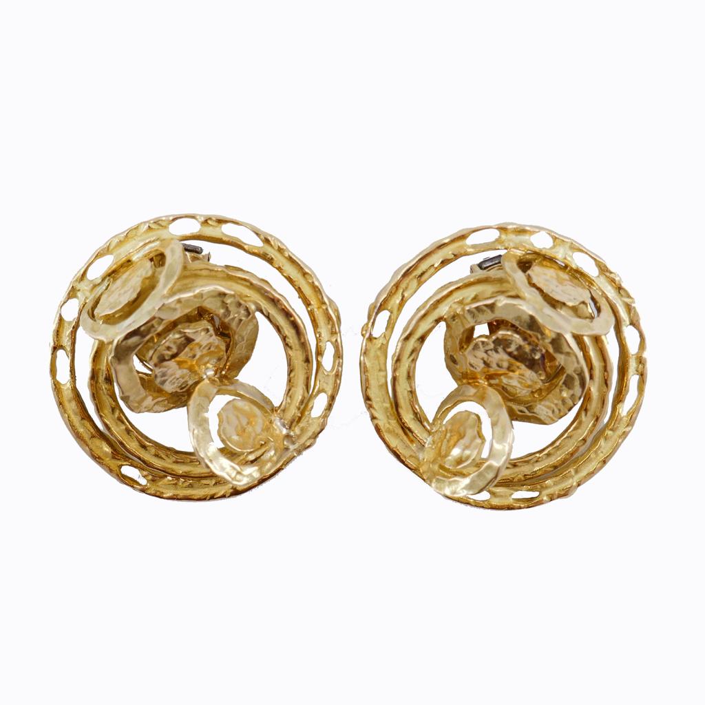 Vintage Chaumet Earrings 18k Gold Clip-on French Jewelry