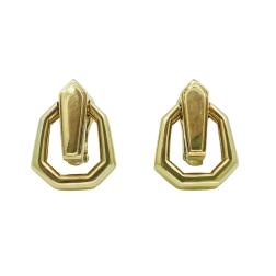 David Webb Gold Clip-On Geometrical Earrings