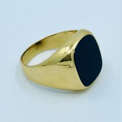Tiffany & Co. 14k Gold Signet Ring Bloodstone