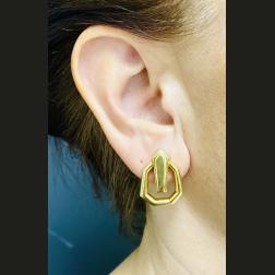 David Webb Gold Clip-On Geometrical Earrings