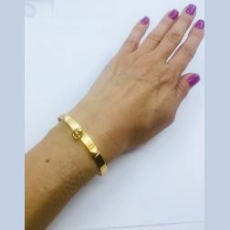 Hermes 18K Gold Bangle Bracelet