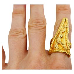 Jean Mahie 22k Gold Triangle Ring