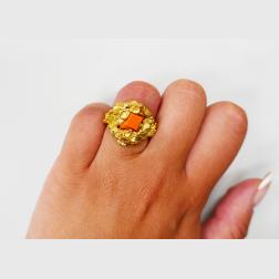 Mid-Century Chaumet Ring 18k Gold Modernist French Vintage
