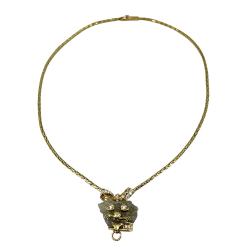 French Diamond Necklace Dog Pendant
