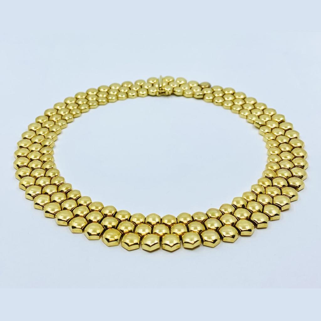 Vintage Piaget Honeycomb Gold Necklace