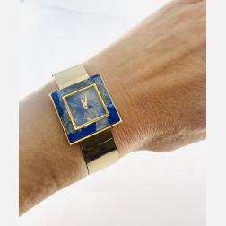 Vintage  Gucci  Gold  Sodalite  Wristwatch